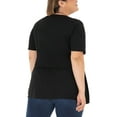 thumbnail image 3 of Wright's Women's Plus Size Short Sleeve Crew Neck Classic Peplum Top/Blouse, 1X-4X, 3 of 6