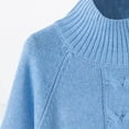 thumbnail image 5 of Lilgiuy Women's Sweater Long Sleeve Turtleneck Cable Knit Sweater Women's Pullover Sky Blue Dresses for 2022, 5 of 5