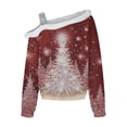 thumbnail image 5 of Qertyioot Femmes Hiver Noël Impression Sweat-Shirt, Manches Longues Casual Col Rond Pull de Mode Tops, 5 of 5