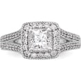 thumbnail image 5 of 14K White Gold Diamond Princess Semi-Mount Cushion Halo Engagement Ring (Size 7) Made In India rm2312e-075-waa, 5 of 6