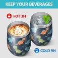 thumbnail image 4 of 12oz Stemless Wine Tumblers Colorful Dinosaur Pattern Vacuum Insulated Stainless Steel Travel Tumbler Cups Mug with Lid and Straw for Champaign,Cocktail,Beer with Cleaning Brush, 4 of 5