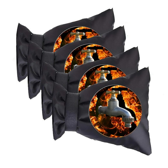 Costyle 4 Pack Outdoor Faucet Covers for Winter Freeze Protection, Waterproof Reusable, Black, 8.6" x 7" x 1.96"