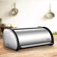 thumbnail image 7 of Stainless Steel Roll Top Bread Box for Kitchen Counter, Large Capacity Silver Bread Storage Holder with Lid, 7 of 7