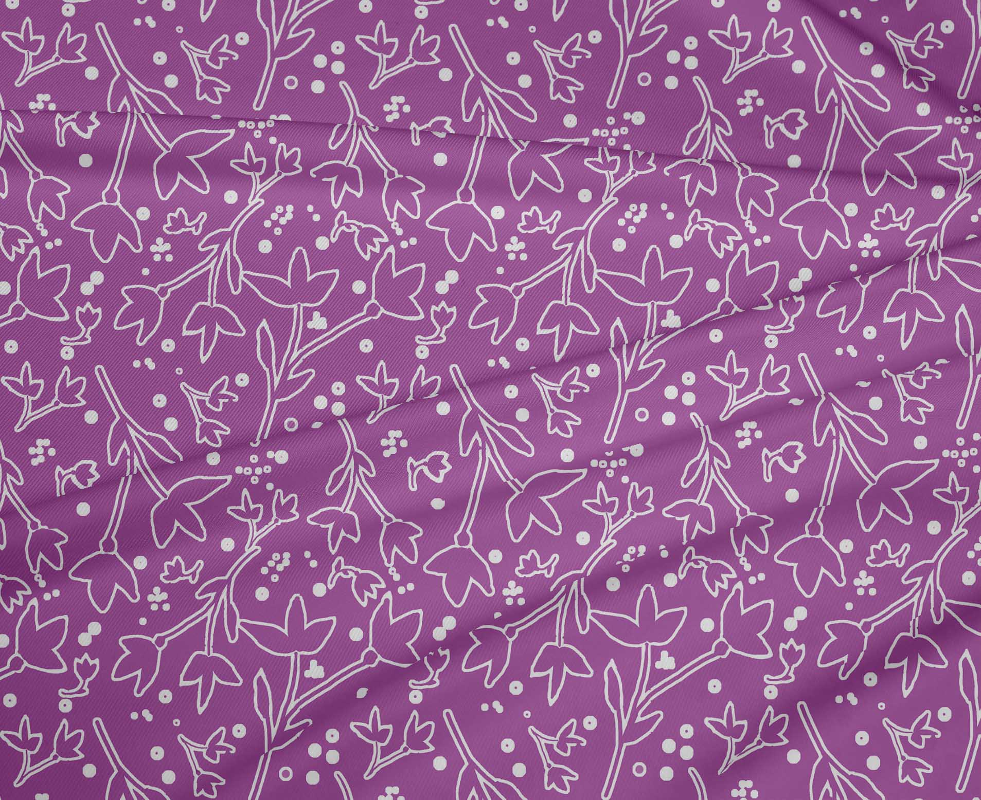 oneOone Polyester Lycra Purple Fabric Florals Quilting Supplies Print Sewing Fabric By The Yard 56 Inch Wide