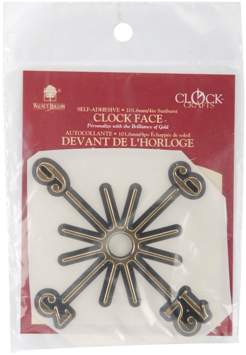 SelfAdhesive Clock Face, 4Inch Diameter, Sunburst, Create or repair