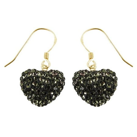 Gray Gemstone Earrings - Dlux Jewels Sterling Silver Grey Crystal Heart Earrings