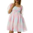 thumbnail image 2 of Fortune Robe Mini Princesse pour Femme Élégante à Manches Bouffantes Tutu Fête Cour Bal Robes Courtes, 2 of 9