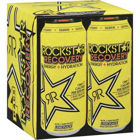 Rockstar Recovery Lemonade Energy Drink, 16 Fl. Oz., 4 Count