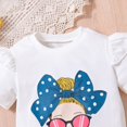 thumbnail image 5 of Gubotare Little Girl Summer Outfits Girls Clothes Toddler Girl Clothes Shirt Shorts Set Little Kid Girl Clothing Toddler Girl Summer Outfit 4T 5T (Blue,4-5 Years), 5 of 5