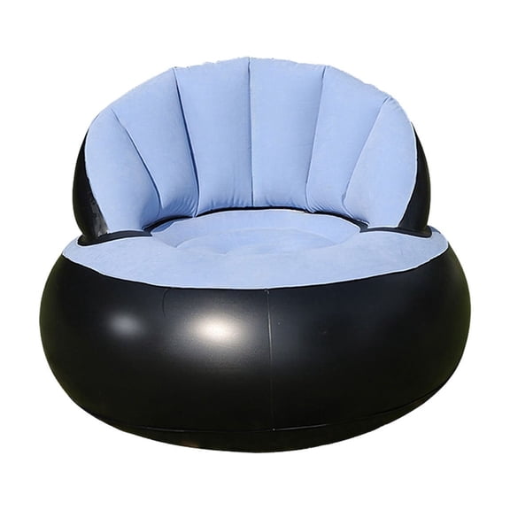 Blue Portable Inflatable Blue Sofa Pvc Recliner Camping Furniture for Indoor Outdoor Use 26.77X20.87X20.47 Inches