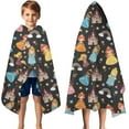 thumbnail image 3 of Black Princess Castle Pattern Hooded Bath Towel，50"x30" for Ages 3 To 12 Kids, Quick Dry Lightweight Soft Microfiber Hood Beach Towel Cover Up for Kids, 3 of 7