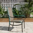 thumbnail image 6 of Sophia & William 6Pcs Outdoor Patio Dining Set with 10Ft Beige Umbrella Metal Table and Highback Textilene Chairs Set 23" Deeper Seat Patio Furniture Set, 6 of 13