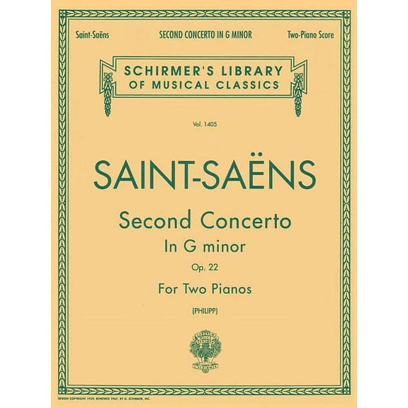 Concerto No. 2 in G Minor, Op. 22: Schirmer Library of Classics Volume 1405 Nfmc 2024-2028 Selection 2 Pianos, 4 Hands, (Paperback)