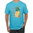 thumbnail image 1 of Pineapple Stand Tall Wear Crown And Stay Sweet Inside Arty Inspirational Pop Culture Men's Graphic T-Shirt, Light Turquoise, Medium, 1 of 3