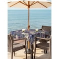 thumbnail image 3 of Outdoor Tablecloths with Umbrella Hole & Zipper, Spring Flowers 60x60 Inch Square Tablecloths, Farmhouse Retro Botanical Purple Blue Floral Waterproof Table Cloth, Patio/Pool/Picnic Table Covers, 3 of 8