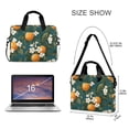 thumbnail image 3 of FORMRS 16" Laptop Bag Carrying Sleeve Case with Handle Travel Shoulder Briefcase, Green Floral Orange, 3 of 8