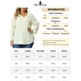 thumbnail image 6 of Unique Bargains Women's Plus Size Long Sleeve V Neck Chiffon Pleated Front Tops 4X Apricot, 6 of 6