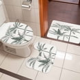 thumbnail image 4 of Vintage Palm Tree Bath Mat 3 Piece Bathroom Rug Set, Tropical Beach Botanical Non Slip Bath Rug Contour Mat and Toilet Lid Cover, Absorbent Shower Mats Soft Bath Rugs and Mats Sets, 4 of 8