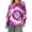 Multicolor, variant on Tie Dye Pattern Women's Summer Casual Loose T Shirts Mid Sleeve Sexy Cute Tops Daily Wear Blouse for Women