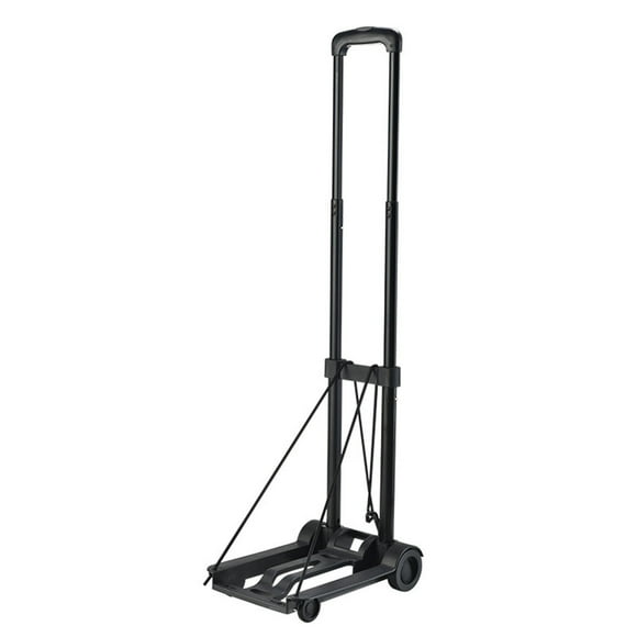 WHEANG Universal Wheel Folding Hand Truck Heavy Duty 4 Wheel Solid Construction Utility Cart for Luggage Lightweight Compact Portable Fold Up for Luggage One Size Black