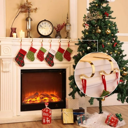 Christmas Stocking Holders Hooks Fireplace Mantel Hangers Metal Hanging Hanger Clips for