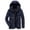 Dark Blue, variant on Men's Fleece Cotton-padded Jackets Winter Thickened Hooded Drawstring Jacket Large-size Zipper Warm Outwear with Pockets