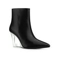 thumbnail image 1 of BLISSFUL STEP Bottines à Talon Compensé à Bout Pointu à Talon Transparent pour Femmes Noir (Taille 8), 1 of 6