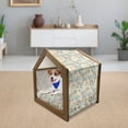 thumbnail image 3 of Shabby Flora Pet House, Vintage Garden Spring Season Seamless Image Flowers Leaves Image, Outdoor & Indoor Portable Dog Kennel with Pillow and Cover, 5 Sizes, Pale Blue Purple White, by Ambesonne, 3 of 5