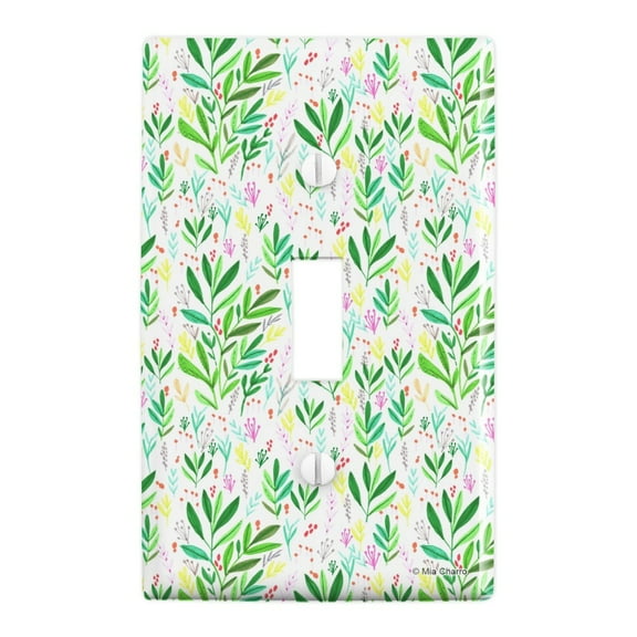 Spunky Foliage Plastic Wall Decor Toggle Light Switch Plate Cover