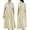 Beige, variant on Double Sided Cotton Linen Apron for Women with Pocket, V-neck and Flat-neck Split Pinafore for Kitchen Garden Cooking