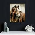 thumbnail image 4 of JRXY Horse Wall Art Horse Portrait Painting Print on Canvas Wall Decor Farmhouse Animal Wildlife Brown Horse Modern Artwork for Bedroom Living Room Office Decor Framed 12x16 in, 4 of 4