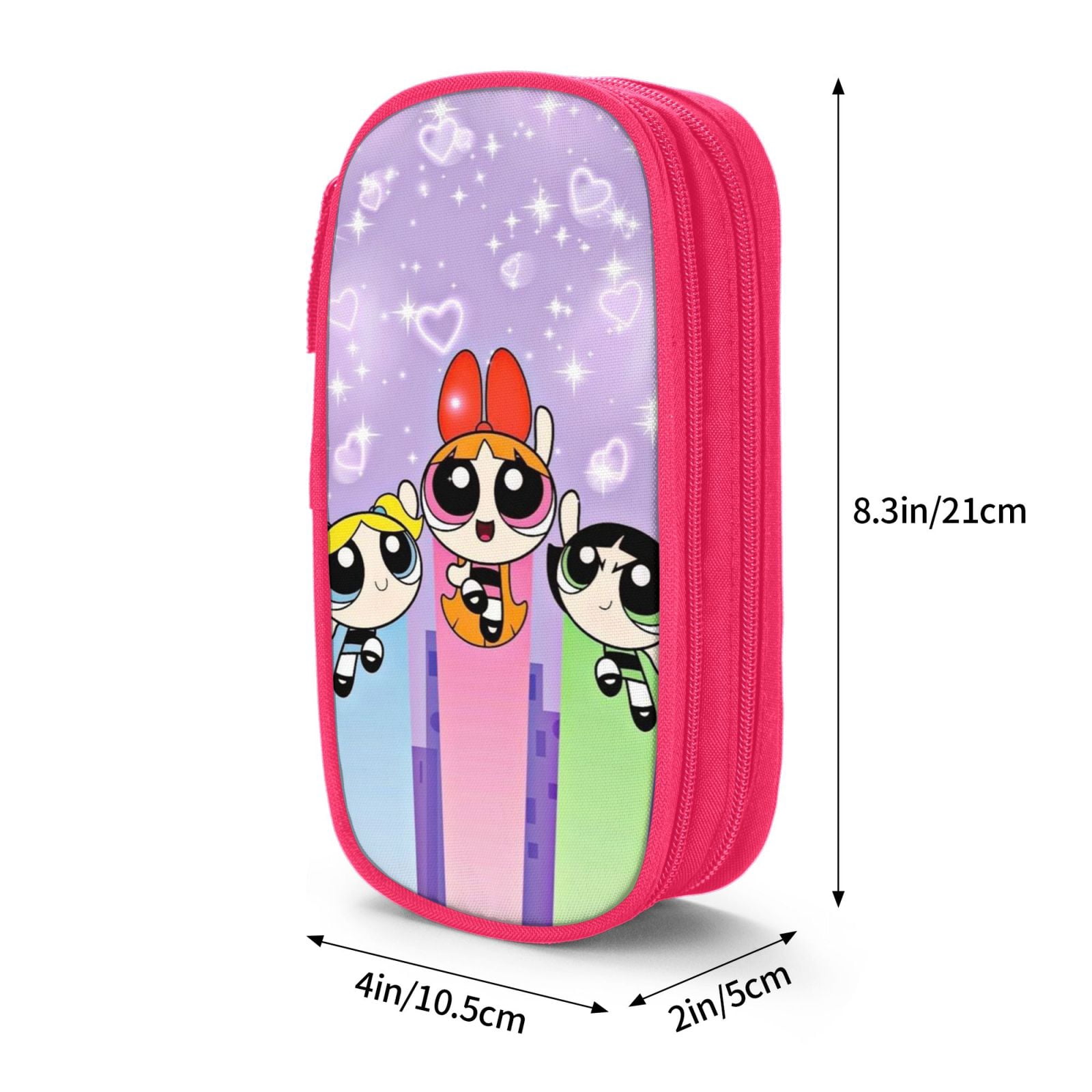 The Powerpuff Gi-rls Pencil Case Large Capacity Pencil Pouch Pen Bag Office Stationery Organizer Travel Makeup Bag Pink