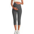 thumbnail image 4 of Only Moment Womens Knee Length Shorts Blended Fabric High Waisted Work Travel Pants with Pockets Stretchy Business Casual Slacks Yoga Shorts Dark Gray,XL, 4 of 5