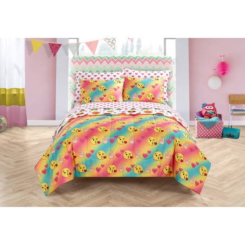 Emoji Pals Kids Rainbow Bed In A Bag Bedding Set Multiple Colors Walmart Com Walmart Com