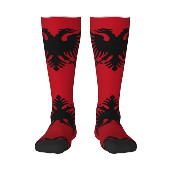 Women's Knee High Socks Albania Flag Thermal Soft Knee Long Socks