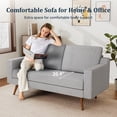 thumbnail image 2 of 65.4" Loveseat Sofa, Comfy Grey Linen - Mid-Century Modern Small Couch with Spring Cushion, Solid Wood Frame, Tool-Free Assembly - Perfect for Living Room, Bedroom, Office, 2 of 8