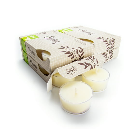 Fresh Peppermint Tealight Candles Bulk Pack - 24 White Premium Scented Tea Lights - Natural Oils - Shortie's Candle Company