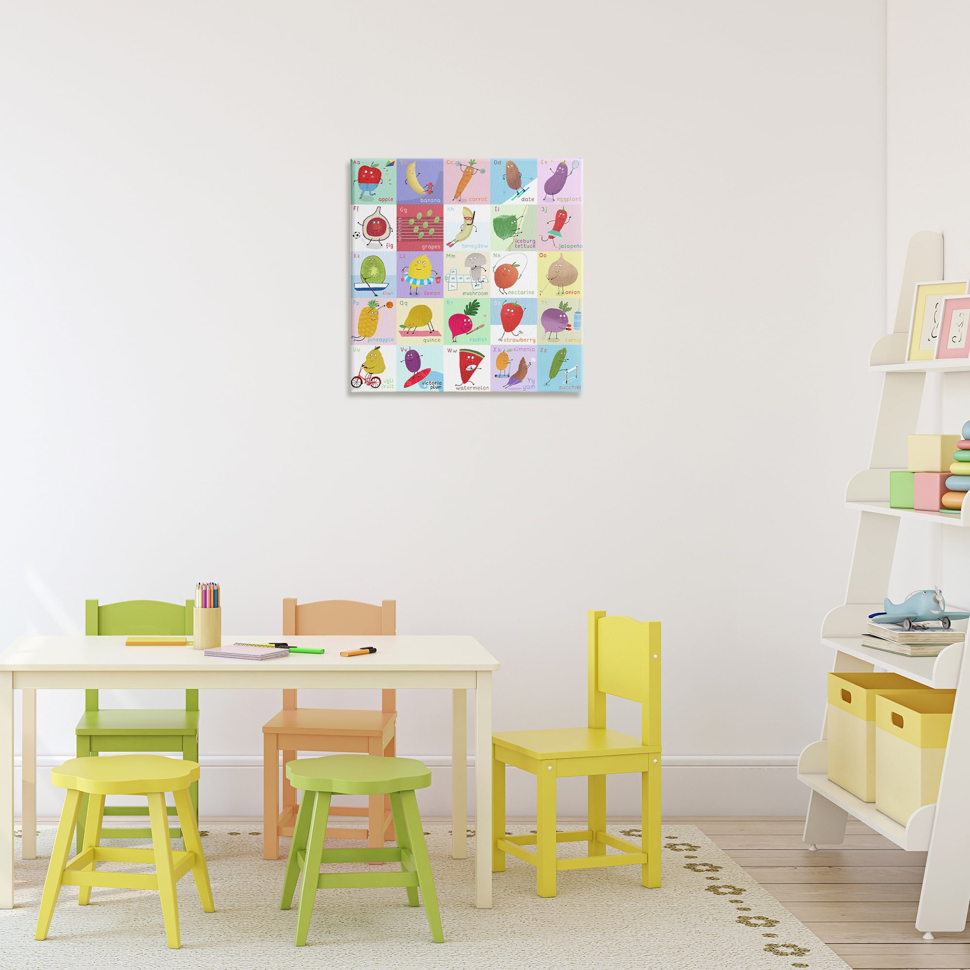 Stupell Industries Sporty Fruit Educational Canvas Wall Art, design by Carla Daly