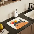thumbnail image 5 of Yayeee Dish Drying Mat for Kitchen Counter 16" x 18" Microfiber Super Absorbent Coffee Decorative Pad, Sleeping Black Cat, 5 of 9