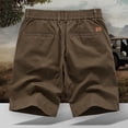 thumbnail image 5 of LMOIPLI Men's Summer Elastic Waist Workwear Thin Multi-Pocket Cotton Loose Breathable Straight Casual Shorts Coffee M, 5 of 8