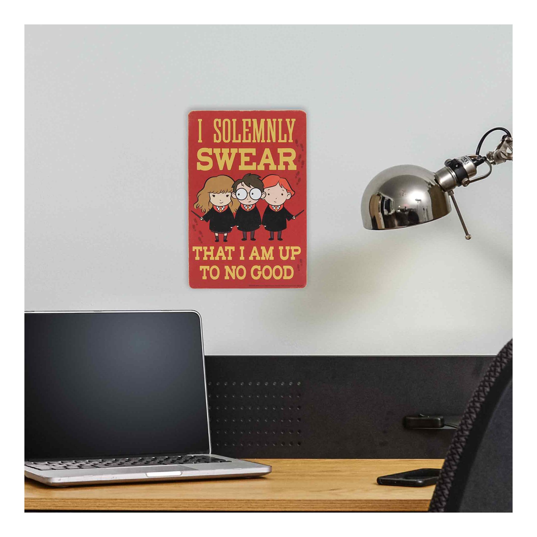 Harry Potter I Solemnly Swear Wood Wall Decor - Fun Harry Potter Sign for Kids' Bedroom or Play Room