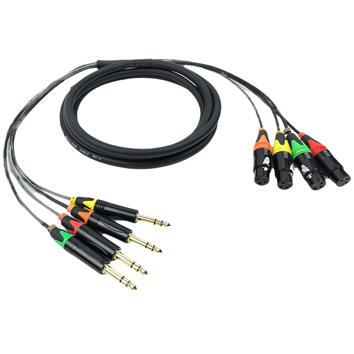 4 Channel 1/4 Inch TRS to XLR Cables 6.35mm Jack Stereo Audio Balanced Line to XLR Microphone Cables 300cm,1 * Cable,Black