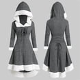 thumbnail image 2 of Women's Fashion Hooded Long Sleeve Patchwork Party Winter Casual Dress Elegant Comfortable Stylish Trendy Outfit, 2 of 2