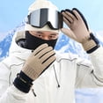 thumbnail image 3 of NIBOLOG 1 Pair Ski Gloves Water-Resistant Plush Lining Thickened Winter Warm Gloves Unisex Touchscreen Snowboarding Gloves, 3 of 8