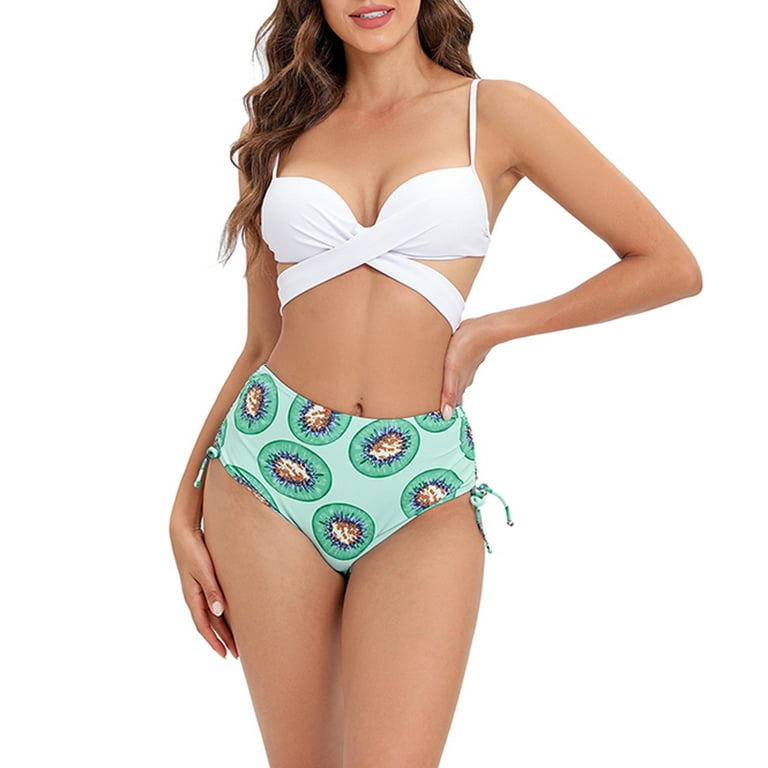 Aoochasliy Bikinis for Women Clearance Women's Plus Size Split Type Ruched  Bathing Suit Swimwear Bikini