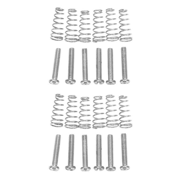 12 Pcs Electric Guitar Tremolo Bridge String Saddles Mount Adjust Conical Spring and Screws Silver