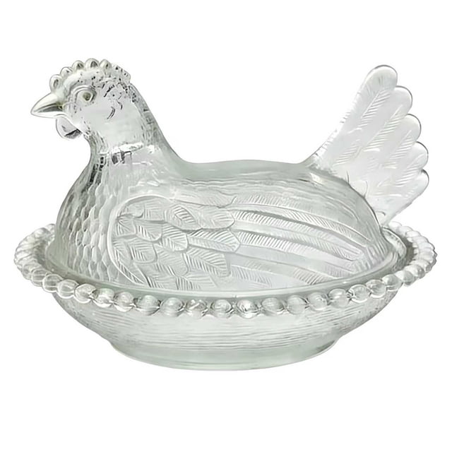 Retro Plastic Material Chicken Nesting Tray With Lid Large Base Chicken Plastic Bowl Colorful Crystal Jar Suitable For Snacks Desserts Cookies | For Home Kitchen
