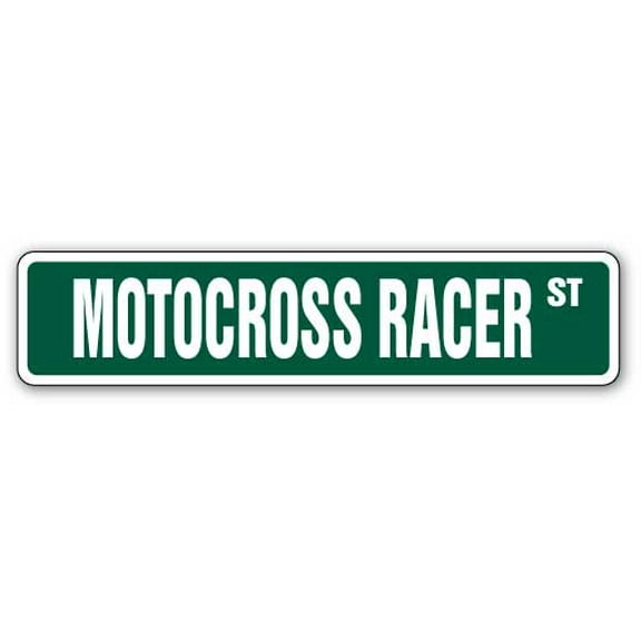 SignMission SS-730-Motocross Racer 7 x 30 in. Motocross Racer Street Sign - Dirt Bike Motorcycle Cycle Racing