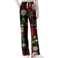 thumbnail image 6 of WTOBBY Women's Fashion Loose Casual Pants with Christmas Print for Stylish and Comfortable Everyday Wear and Holiday Themes,Deep Red L, 6 of 6
