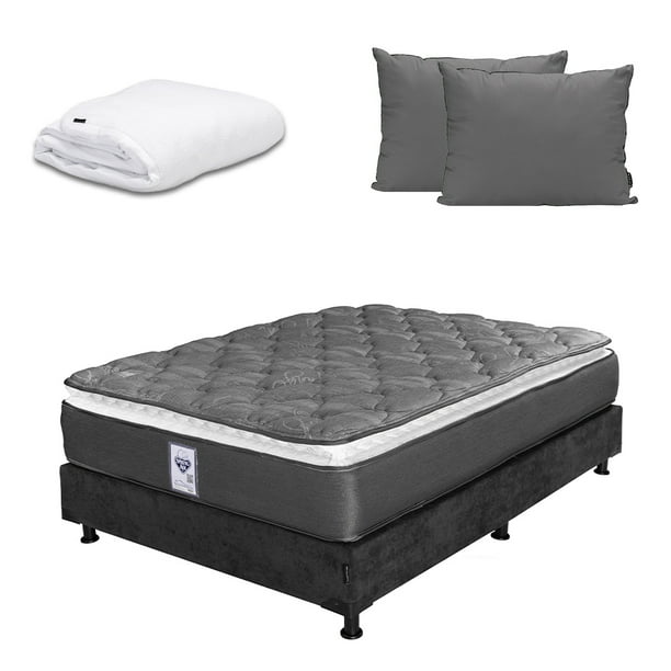 Colchón Matrimonial Spring Air Aries + Box + Almohada 2Pack + Protector Cloud